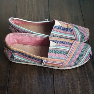 TOMS striped and Chevron slip-on